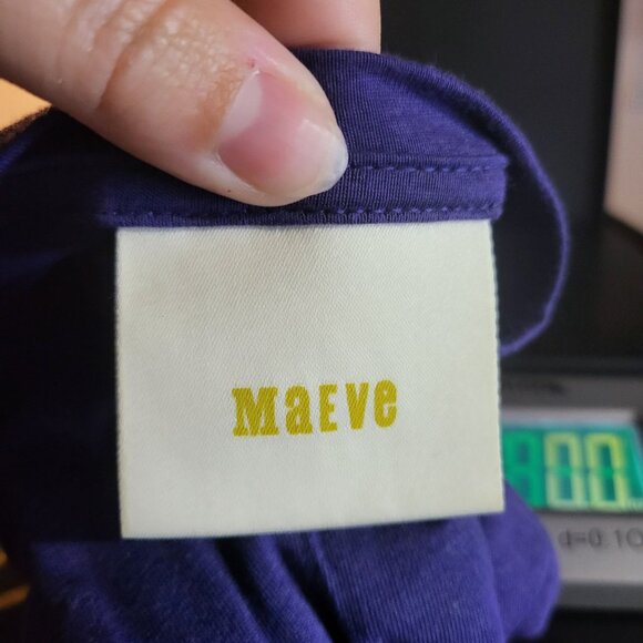 Anthropologie Maeve Womens Purple Paisley Overlay Short Sleeve Top Size XS Boho - Picture 4 of 9